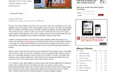 Rubenstein: Dissecting Tiger’s swing – 2010 Canadian PGA Teacher of the Year Jason Helman offers up his observations